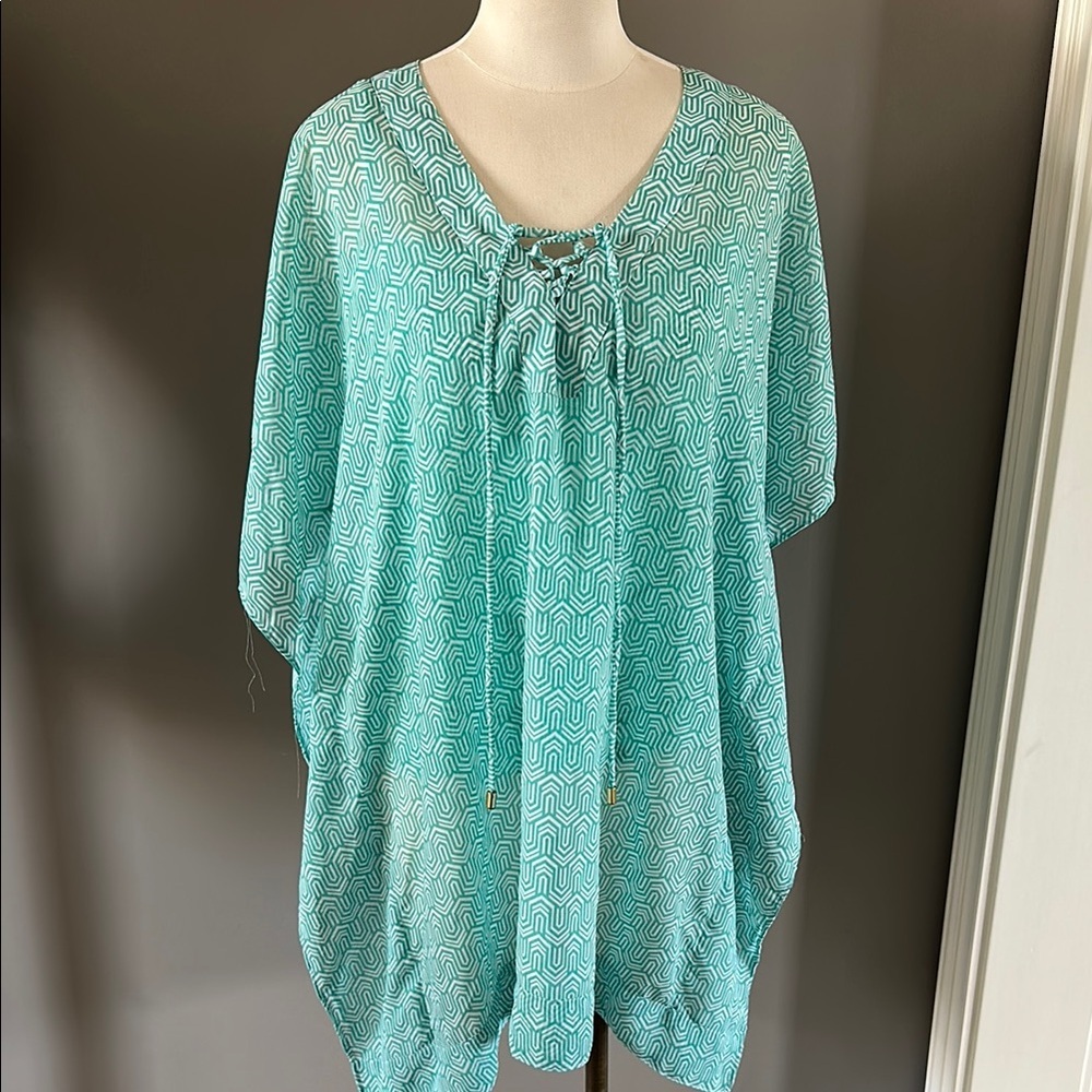 Women’s Helen Jon medium turquoise swim cover up